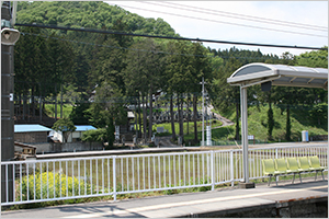 北鹿沼駅から本院を望む